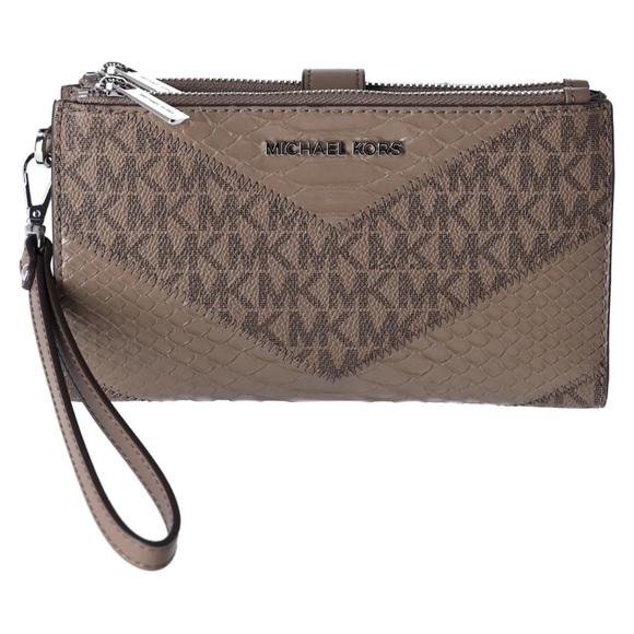 Michael Kors Jet Set Travel Large Double Zip Wallet MK Dusk Multi Python - Picture 3 of 6